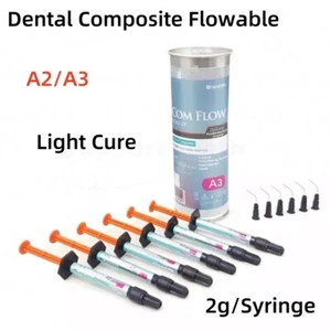 Dental Flowable Composite Resin Light Cure A2/A3 Medium Flow 2g/Syringe + 4 Tips - Picture 1 of 7