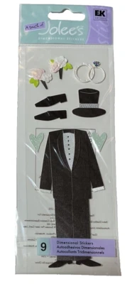 Groom~Tux~ Rings~Wedding I Do Touch of Jolee's Dimensional Scrapbook Stickers - Image 1 of 2