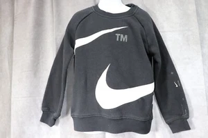 Nike Boys Pullver Sweater Swoosh Black Long Sleeve Size 5 - Picture 1 of 5