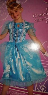 Fantasia Cinderela Disney Princesa Fantasia Vestido/LUVAS/ANÁGUA FAIXA DE CABEÇA 4-6X Novo com etiquetas - Imagem 1 de 4