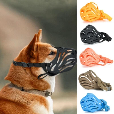 Dog Muzzle Pet Training Accessories Solid Soft Mesh Basket 3 - Image 1 of 4