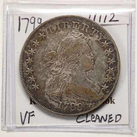 1799 $1 Draped Bust Silver Dollar with VF Detail Cleaned #11112 Cover