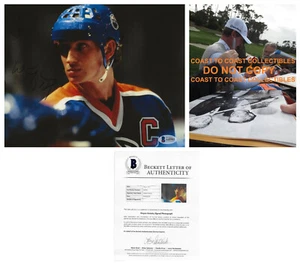 Wayne Gretzky firmata Edmonton Oilers foto 8x10 Beckett prova di certificato di autenticità autografata. - Foto 1 di 3