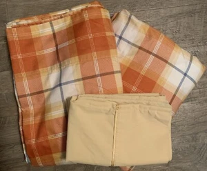 Modern Southern Home Plaid Twin Flat & Fitted Sheets plus pillow case Rust, Navy - Picture 1 of 6