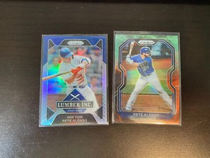 2021 Panini Prizm Pete Alonso 2 card lot Silver Holo Refractor Lumber Inc. Green