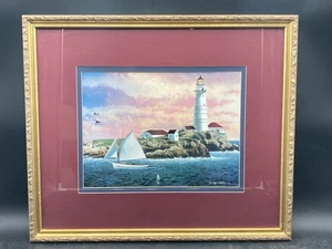 J. Wayne Bystrom Boston Lighthouse Lithograph Print, Framed - Picture 1 of 8