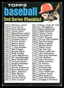 Topps #123a 1971 lista de verificación: número de tarjeta 133-263 a la derecha - Imagen 1 de 2