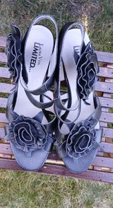 LAURA VITA LIMITED SCHUH LEDER SCHWARZ GR. 40 EXTRAVAGANTER ABSATZ,KLETTVERSCHL - Bild 1 von 8