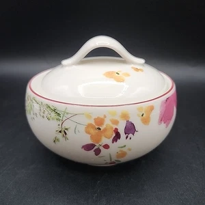 Villeroy & Boch Mariefleur Basic Zuckerdose und Deckel weiß/geblümt Porzellan - Bild 1 von 10