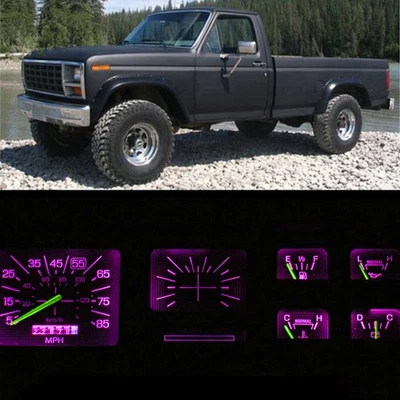 Kit de tablero velocímetro Speedo LED rosa púrpura para camioneta Ford 80-86 F150 F250 F350 Foto 1 de 4