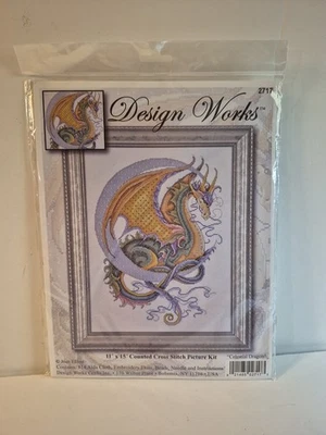 NIP "Celestial Dragon" Cross Stitch Picture Kit#2717-Design Works - 11" x 15" - Image 1 of 3