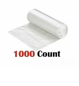 7-10 Gallon Trash Bags Can Liner High Density 24”x24” 1000 Bags/Rolls 6 Micron - Picture 1 of 3