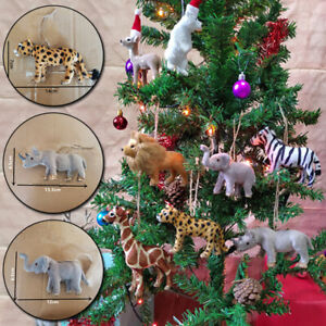 Christmas Decorations Simulation Lion Giraffe Rhino Leopard Elephant Pendent AU