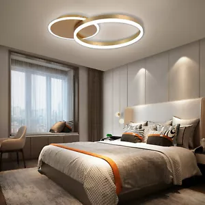 LED Dimmable Ring Pendant Lamp Flush Mount Chandelier Living Room Ceiling Light - Picture 1 of 12