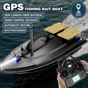 V070 12000mAh/5200mAh RC Cebo Barco 500 Metros GPS 40 Puntos Posicionamiento 2 Tolvas - Imagen 1 de 8