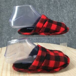Dockers Slippers Child 11-12 S Plaid Mules Flats Slip On Red Fabric Closed Toe