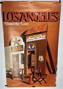 Original Vintage Reise Poster United Airlines Los Angeles - Bild 1 von 5