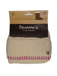 Stivali donna Bearpaw nuovi con etichette accessori maglia polsino topper avorio con coppia magenta - Foto 1 di 2