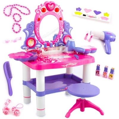 Kinderplay Schminktisch Kinder Schminktisch für Mädchen - Frisiertisch Spielzeug - Bild 1 von 4