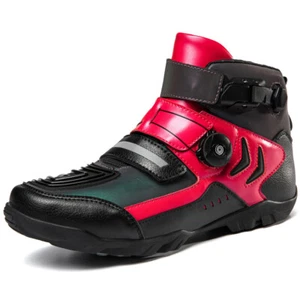 Men's Motorcycle Boots High Top Motor Bike Shoes Outdoor Riding Racing Sneakers - Picture 1 of 15