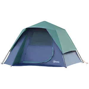 Outsunny Family Pop-Up Camping Tent W/ Removable Waterproof Rainfly, Storage Bag - Picture 1 of 11