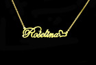14K Solid Yellow Gold Personalized Name Necklace With Open Heart