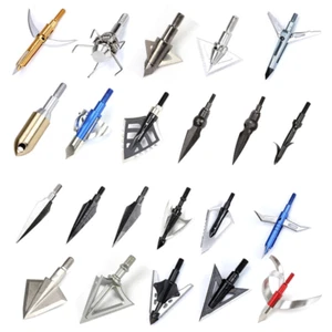 12Pc 100grain 150grain 150grain Crossed Broadhead Arrow Head Bow Archery Hunting - Picture 1 of 24