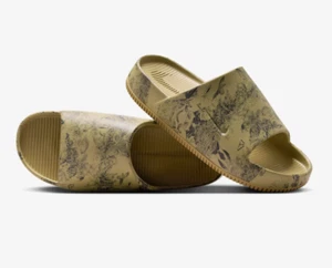 NIB Nike Calm Printed Men's Slides, Comfort, Beige - Picture 1 of 6