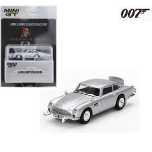 ASTON MARTIN DB5 - James Bond 007 - Tarjeta inglesa - Goldfinger - Mini GT 1:64 - Imagen 1 de 6