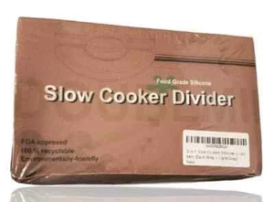 3-in-1 Silicone Slow Cooker Dividers Set 3 Pc fit 6-Quart Crock Pots Grey - Picture 1 of 2