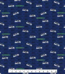 Tela de algodón mini estampada de Seahawks - Imagen 1 de 3