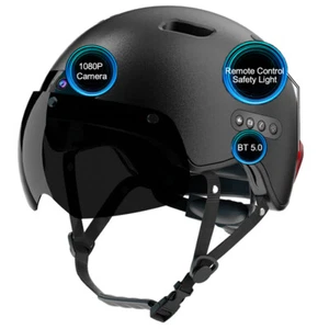 Smart Helmet Built-in Action Camera LED Auto Brake Turn Signal Light Bluetooth - Bild 1 von 6