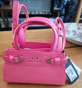 Borsa a tracolla Armani Exchange Mini Tote rosa 100% originale nuova - Foto 1 di 10