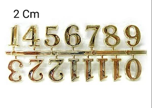 Gold Plastic Clock Gold Numbers Decoupage DIY Decorative Craft- Size 2cm - Picture 1 of 1