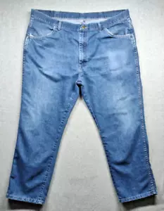 Wrangler Jeans Mens 40x29 Relaxed Cowboy Cut Denim Blue Western Distressed USA - Picture 1 of 7
