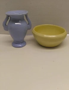 Jarrón y cuenco de cerámica vintage estilo misión artes y manualidades - Imagen 1 de 12