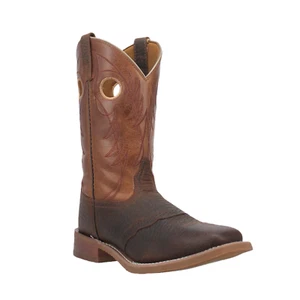 Laredo® Men's Ripley Square Toe Dark Brown & Tan Boots 7981 - Picture 1 of 3