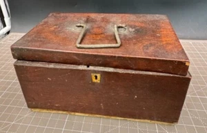 Antique Primitive Wooden Box Loaded with Homemade Recipe Cards Articles READ - Picture 1 of 7