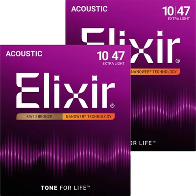 Nanoweb Extra Light Acoustic Guitar Strings 2-Pack - Image 1 of 3