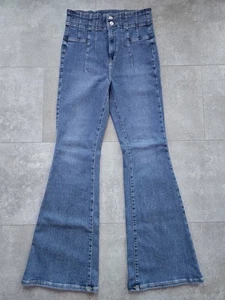 WE THE FREE PEOPLE JAYDE FLARE HI RISE WESTERN STRETCH BOHO JEANS 31 - Imagen 1 de 9