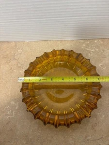 Vintage. 1940er 7,5" Fosteria Sunburst Braunglas Aschenbecher (NEUWERTIG!!) - Bild 1 von 6