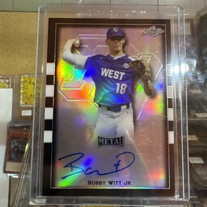 2018 LEAF METAL BOBBY WITT JR ROOKIE AUTOGRAPH AUTO 8/15 BLACK REFRACTOR ROYALS - Picture 1 of 2