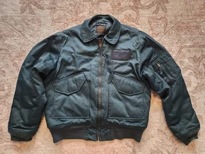 Large CWU-45/P Cold Weather Flyer's Jacket Dark Green Flight Bomber Jacket RARE - Picture 1 of 6