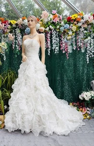 Forever Yours Couture Wedding Ball Gown Beaded Floral Blossoms Ivory Size 6-8 UK - Picture 1 of 23