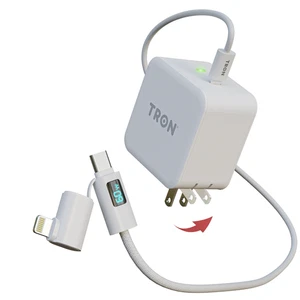 TRON Travel 25W Qi Netzteil & 3-in-1 Kabel, 5 Fuß mit LED-Bildschirm - Bild 1 von 5