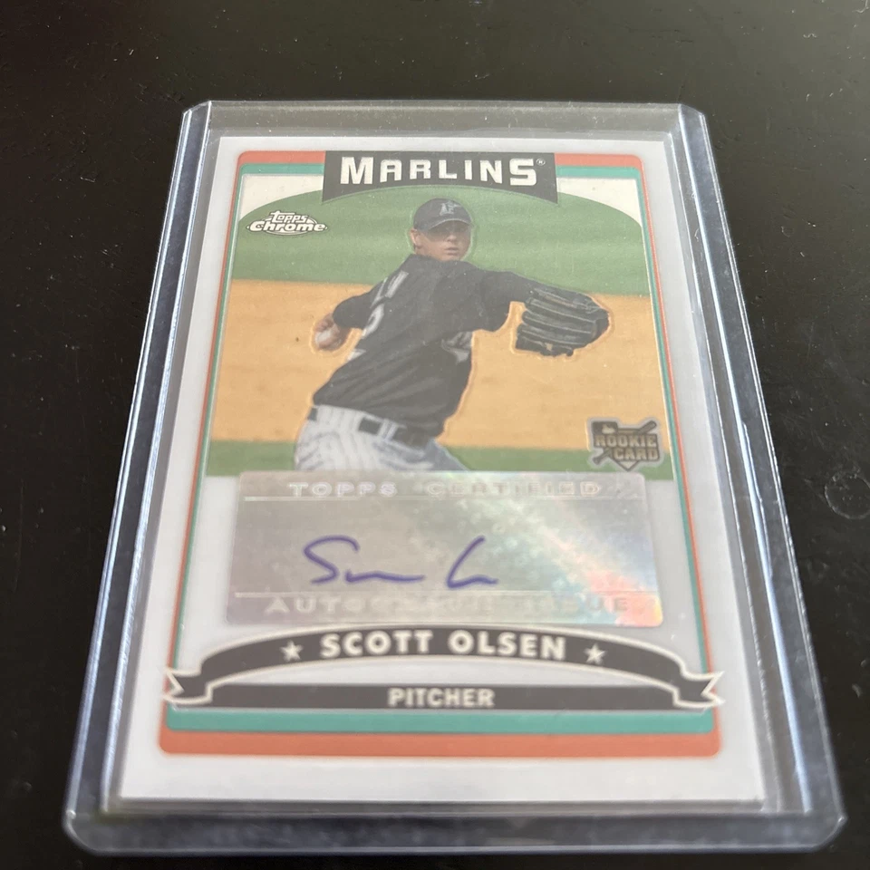 2006 Topps Chrome #343 Scott Olsen Auto RC Rookie Marlins - Image 1 of 2