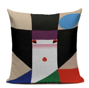 Abstract Japanese Geisha JP40 Cushion Pillow Cover Face Woman Tokyo Nippon - Picture 1 of 5