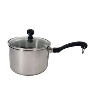 Farberware 2 Qt 1.9L Sauce Pan Stainless Steel w Glass Lid & Insulated Handle - Picture 1 of 9