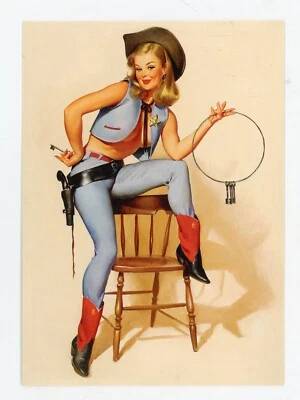 Reproducción Postal Personas Mujer Modelo Cromo Pin Up 4x6 Sheriff Sin Publicar Foto 1 de 2