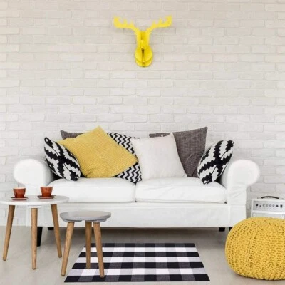 Alfombra a Cuadros Búfalo 24"x36" Alfombra de Área Blanco y Negro, Alfombra Interior/Exterior Foto 1 de 4